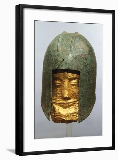 Warrior's Helmet with Gold Mask from Sindos, Greece-null-Framed Giclee Print