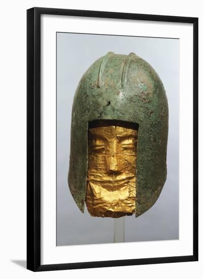 Warrior's Helmet with Gold Mask from Sindos, Greece-null-Framed Giclee Print