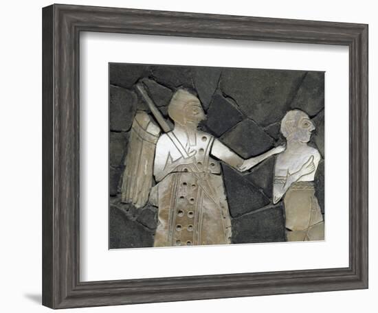 Warrior with Prisoner, Mother of Pearl Mosaic Panel, Syria, 3rd Millennium BC-null-Framed Giclee Print