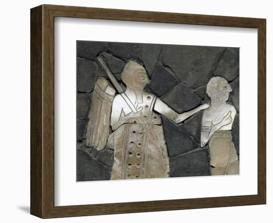 Warrior with Prisoner, Mother of Pearl Mosaic Panel, Syria, 3rd Millennium BC-null-Framed Giclee Print