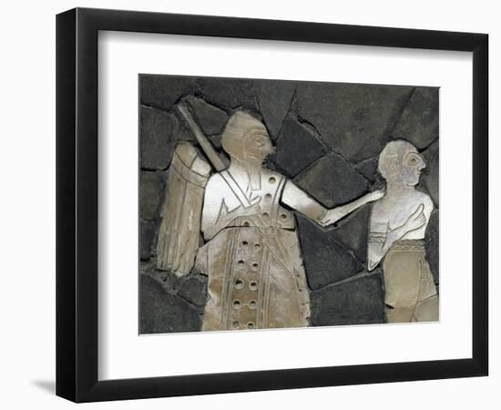 Warrior with Prisoner, Mother of Pearl Mosaic Panel, Syria, 3rd Millennium BC-null-Framed Giclee Print