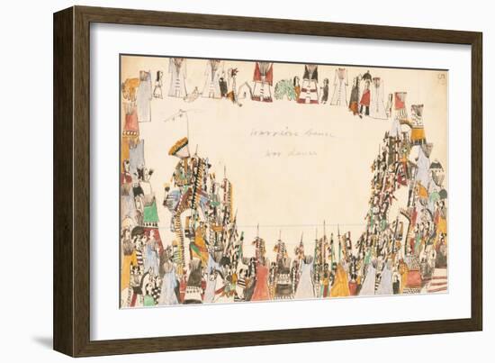 Warriors Dance War Dance, 1874-75-null-Framed Giclee Print