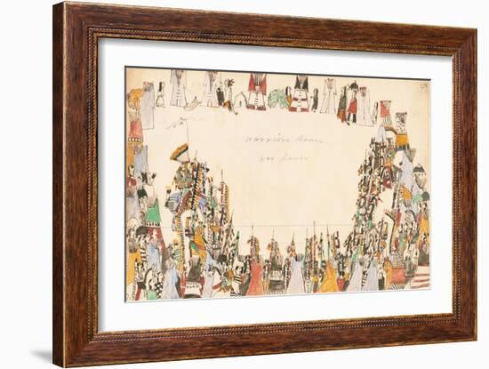 Warriors Dance War Dance, 1874-75-null-Framed Giclee Print