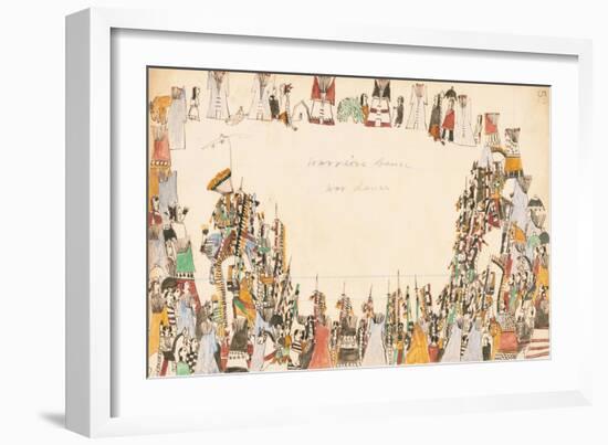 Warriors Dance War Dance, 1874-75-null-Framed Giclee Print