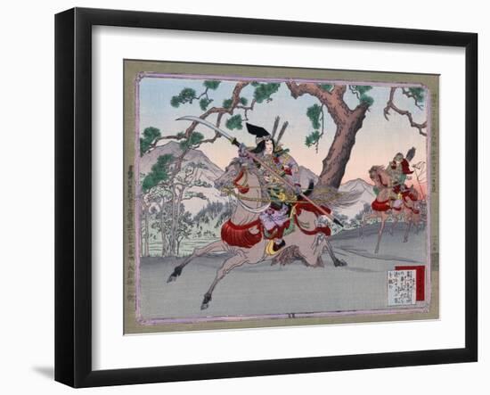 Warriors on Horseback, Japanese Wood-Cut Print-Lantern Press-Framed Art Print