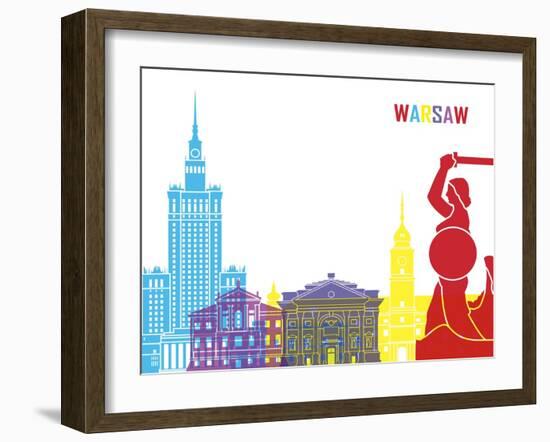 Warsaw Skyline Pop-paulrommer-Framed Art Print