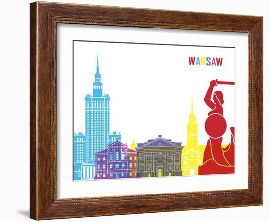 Warsaw Skyline Pop-paulrommer-Framed Art Print