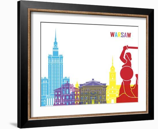 Warsaw Skyline Pop-paulrommer-Framed Art Print