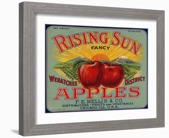 Warshaw Collection of Business Americana Food; Fruit Crate Labels, F.E. Nellis & Co.-null-Framed Art Print