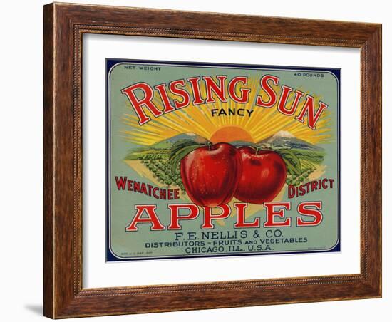 Warshaw Collection of Business Americana Food; Fruit Crate Labels, F.E. Nellis & Co.-null-Framed Art Print