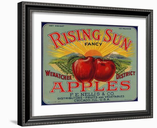 Warshaw Collection of Business Americana Food; Fruit Crate Labels, F.E. Nellis & Co.-null-Framed Art Print