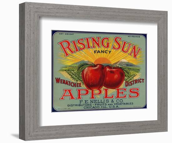 Warshaw Collection of Business Americana Food; Fruit Crate Labels, F.E. Nellis & Co.-null-Framed Art Print