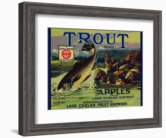 Warshaw Collection of Business Americana Food; Fruit Crate Labels, Lake Chelan Fruit Growers-null-Framed Art Print