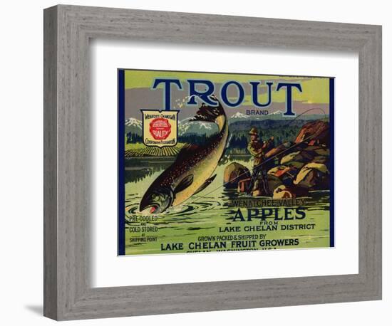 Warshaw Collection of Business Americana Food; Fruit Crate Labels, Lake Chelan Fruit Growers-null-Framed Art Print