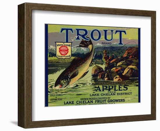 Warshaw Collection of Business Americana Food; Fruit Crate Labels, Lake Chelan Fruit Growers-null-Framed Art Print