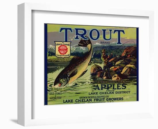 Warshaw Collection of Business Americana Food; Fruit Crate Labels, Lake Chelan Fruit Growers-null-Framed Art Print