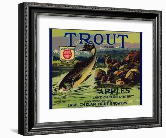 Warshaw Collection of Business Americana Food; Fruit Crate Labels, Lake Chelan Fruit Growers-null-Framed Art Print