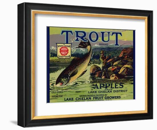 Warshaw Collection of Business Americana Food; Fruit Crate Labels, Lake Chelan Fruit Growers-null-Framed Art Print