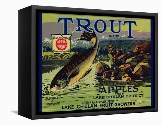 Warshaw Collection of Business Americana Food; Fruit Crate Labels, Lake Chelan Fruit Growers-null-Framed Stretched Canvas