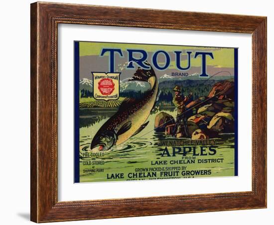 Warshaw Collection of Business Americana Food; Fruit Crate Labels, Lake Chelan Fruit Growers-null-Framed Art Print