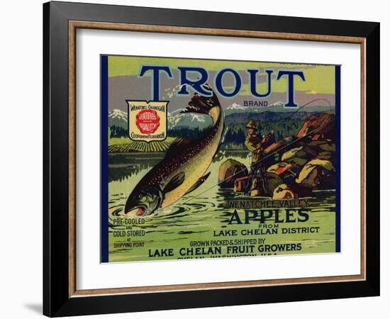 Warshaw Collection of Business Americana Food; Fruit Crate Labels, Lake Chelan Fruit Growers-null-Framed Art Print