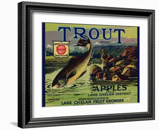 Warshaw Collection of Business Americana Food; Fruit Crate Labels, Lake Chelan Fruit Growers-null-Framed Art Print