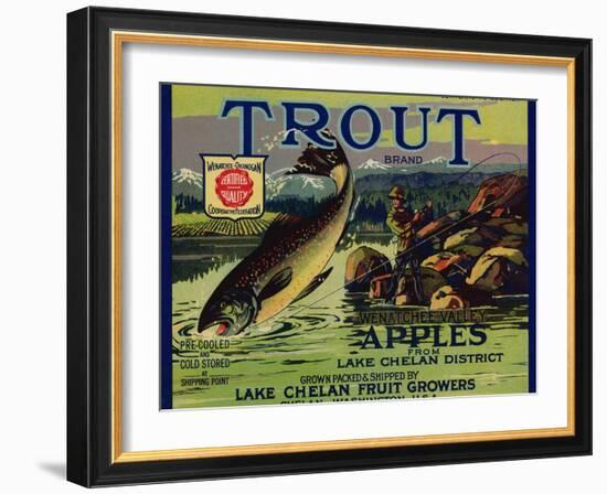 Warshaw Collection of Business Americana Food; Fruit Crate Labels, Lake Chelan Fruit Growers-null-Framed Art Print