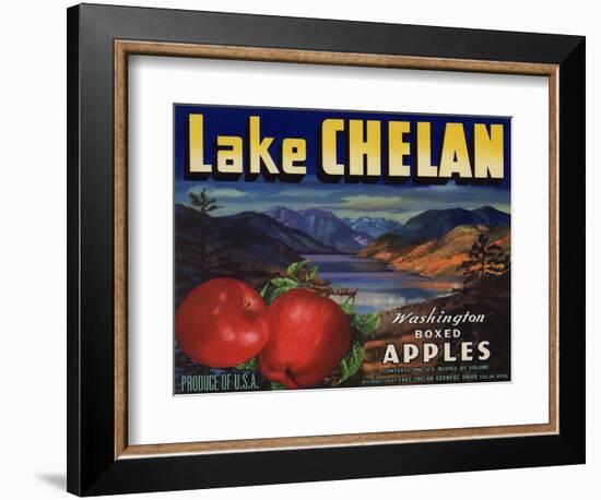 Warshaw Collection of Business Americana Food; Fruit Crate Labels, Lake Chelan Growers Union-null-Framed Premium Giclee Print