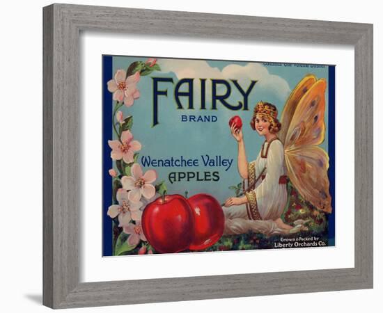 Warshaw Collection of Business Americana Food; Fruit Crate Labels, Liberty Orchard Co.-null-Framed Art Print