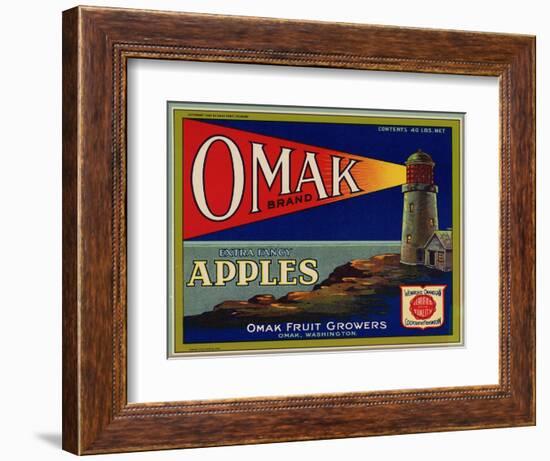 Warshaw Collection of Business Americana Food; Fruit Crate Labels, Omak Fruit Growers-null-Framed Art Print