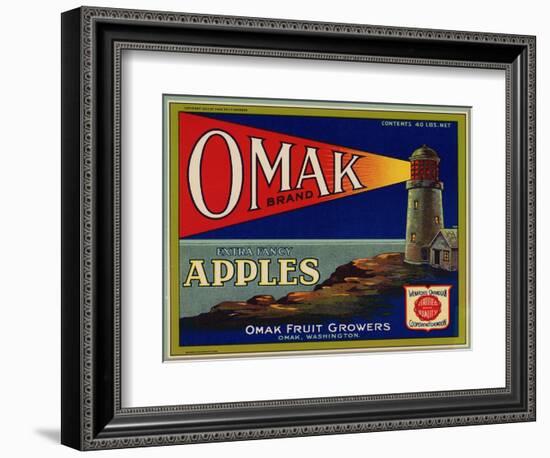 Warshaw Collection of Business Americana Food; Fruit Crate Labels, Omak Fruit Growers-null-Framed Art Print