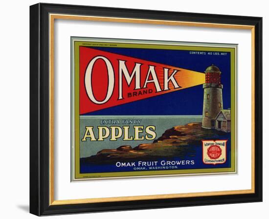 Warshaw Collection of Business Americana Food; Fruit Crate Labels, Omak Fruit Growers-null-Framed Art Print