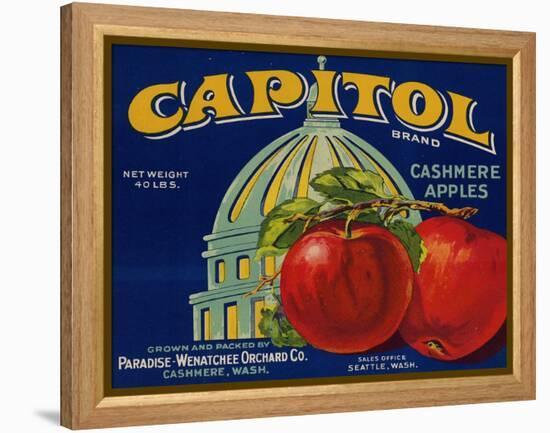 Warshaw Collection of Business Americana Food; Fruit Crate Labels, Paradise-Wenatchee Orchard Co.-null-Framed Stretched Canvas