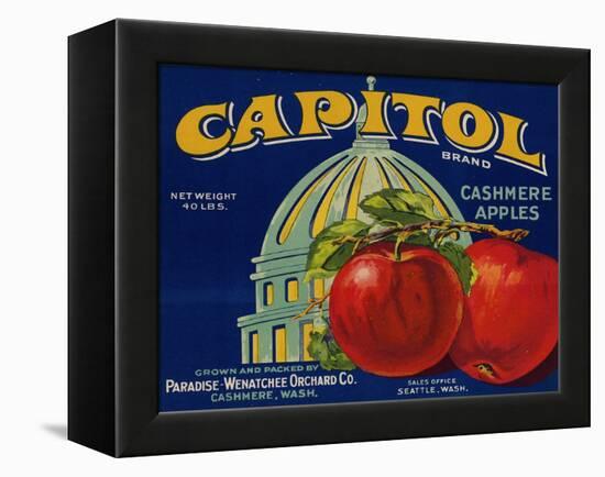 Warshaw Collection of Business Americana Food; Fruit Crate Labels, Paradise-Wenatchee Orchard Co.-null-Framed Stretched Canvas