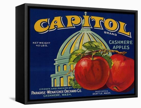 Warshaw Collection of Business Americana Food; Fruit Crate Labels, Paradise-Wenatchee Orchard Co.-null-Framed Stretched Canvas