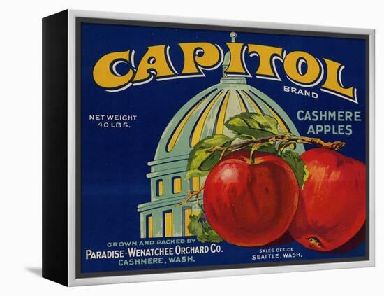 Warshaw Collection of Business Americana Food; Fruit Crate Labels, Paradise-Wenatchee Orchard Co.-null-Framed Stretched Canvas