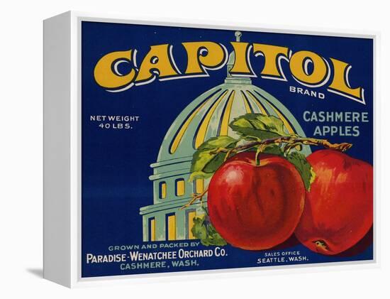 Warshaw Collection of Business Americana Food; Fruit Crate Labels, Paradise-Wenatchee Orchard Co.-null-Framed Stretched Canvas