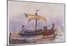 Warship of Imperial Rome is Rowed out of Harbour with Only a Light Sail Hoisted-Albert Sebille-Mounted Art Print