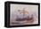 Warship of Imperial Rome is Rowed out of Harbour with Only a Light Sail Hoisted-Albert Sebille-Framed Stretched Canvas