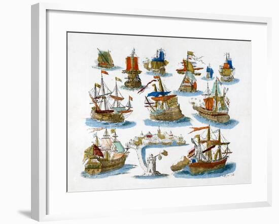 Warships, 18th Century-null-Framed Giclee Print