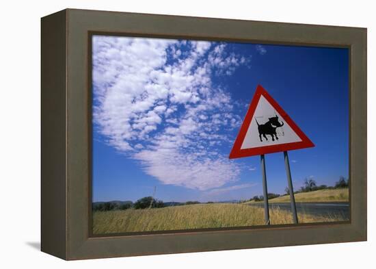 Warthog Crossing Sign-Paul Souders-Framed Premier Image Canvas