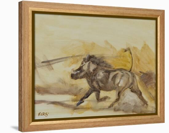 Warthog running, 2014-Francesca Sanders-Framed Premier Image Canvas