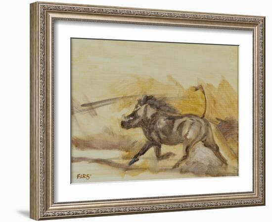 Warthog running, 2014-Francesca Sanders-Framed Giclee Print