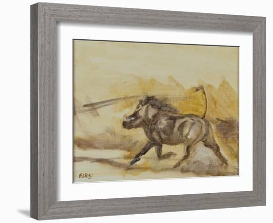 Warthog running, 2014-Francesca Sanders-Framed Giclee Print