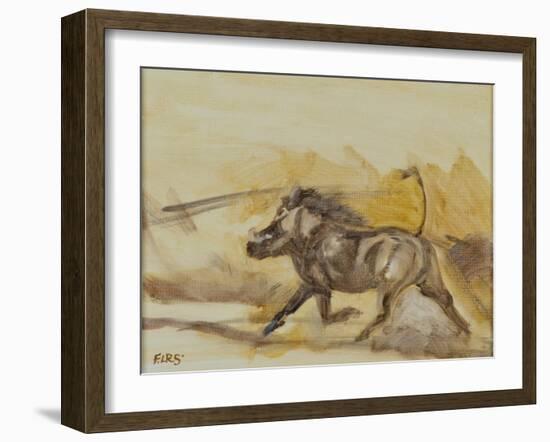 Warthog running, 2014-Francesca Sanders-Framed Giclee Print