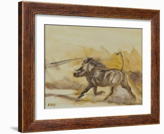 Warthog running, 2014-Francesca Sanders-Framed Giclee Print