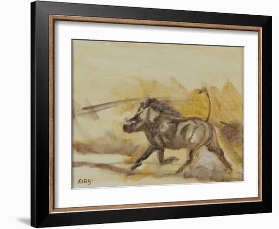 Warthog running, 2014-Francesca Sanders-Framed Giclee Print