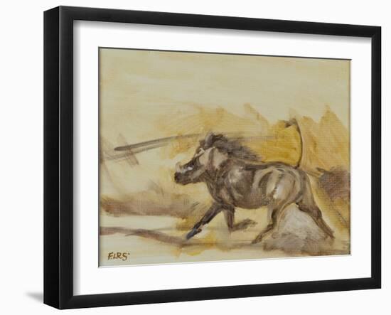 Warthog running, 2014-Francesca Sanders-Framed Giclee Print