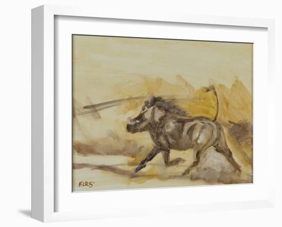 Warthog running, 2014-Francesca Sanders-Framed Giclee Print