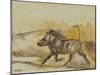 Warthog running, 2014-Francesca Sanders-Mounted Giclee Print